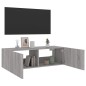 vidaXL Mueble de TV de pared con luces LED gris Sonoma 100x35x31 cm