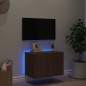 vidaXL Mueble de TV de pared con luces LED marrón roble 60x35x41 cm vidaXL Mueble de TV de pared con luces LED marrón roble 60x35x41 cm