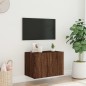 vidaXL Mueble de TV de pared con luces LED marrón roble 60x35x41 cm vidaXL Mueble de TV de pared con luces LED marrón roble 60x35x41 cm