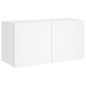 vidaXL Mueble de TV de pared con luces LED blanco 80x35x41 cm