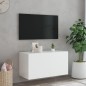 vidaXL Mueble de TV de pared con luces LED blanco 80x35x41 cm