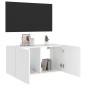 vidaXL Mueble de TV de pared con luces LED blanco 80x35x41 cm