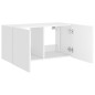 vidaXL Mueble de TV de pared con luces LED blanco 80x35x41 cm