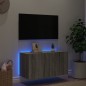 vidaXL Mueble de TV de pared con luces LED gris Sonoma 80x35x41 cm vidaXL Mueble de TV de pared con luces LED gris Sonoma 80x35x41 cm