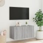 vidaXL Mueble de TV de pared con luces LED gris Sonoma 80x35x41 cm vidaXL Mueble de TV de pared con luces LED gris Sonoma 80x35x41 cm