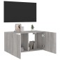 vidaXL Mueble de TV de pared con luces LED gris Sonoma 80x35x41 cm vidaXL Mueble de TV de pared con luces LED gris Sonoma 80x35x41 cm