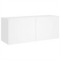 vidaXL Mueble de TV de pared con luces LED blanco 100x35x41 cm vidaXL Mueble de TV de pared con luces LED blanco 100x35x41 cm
