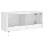 vidaXL Mueble de TV de pared con luces LED blanco 100x35x41 cm vidaXL Mueble de TV de pared con luces LED blanco 100x35x41 cm