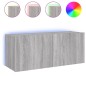 vidaXL Mueble de TV de pared con luces LED gris Sonoma 100x35x41 cm