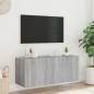 vidaXL Mueble de TV de pared con luces LED gris Sonoma 100x35x41 cm