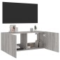vidaXL Mueble de TV de pared con luces LED gris Sonoma 100x35x41 cm