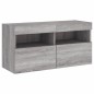 vidaXL Mueble de TV de pared con luces LED gris Sonoma 80x30x40 cm vidaXL Mueble de TV de pared con luces LED gris Sonoma 80x30x40 cm