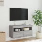vidaXL Mueble de TV de pared con luces LED gris Sonoma 80x30x40 cm vidaXL Mueble de TV de pared con luces LED gris Sonoma 80x30x40 cm