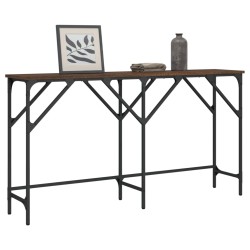 vidaXL Mesa consola madera de ingeniería roble marrón 140x29x75 cm