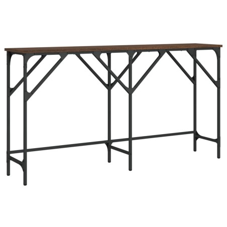 vidaXL Mesa consola madera de ingeniería roble marrón 140x29x75 cm