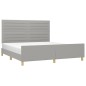 vidaXL Estructura de cama con cabecero tela gris claro 160x200 cm