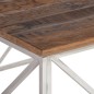 vidaXL Mesa de centro de acero inoxidable plateado y madera maciza vidaXL Mesa de centro de acero inoxidable plateado y madera maciza