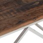 vidaXL Mesa de centro de acero inoxidable plateado y madera maciza vidaXL Mesa de centro de acero inoxidable plateado y madera maciza