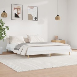 vidaXL Estructura de cama madera contrachapada blanco brillo 120x200cm