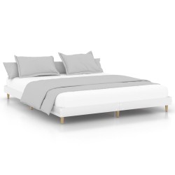 vidaXL Estructura de cama madera contrachapada blanco brillo 120x200cm