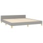 vidaXL Estructura de cama con cabecero tela gris claro 160x200 cm