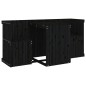 vidaXL Juego de balcón 2 plazas madera maciza de pino negro vidaXL Juego de balcón 2 plazas madera maciza de pino negro
