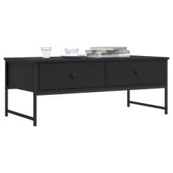 vidaXL Mesa de centro madera de ingeniería negro 101x49x39,5 cm