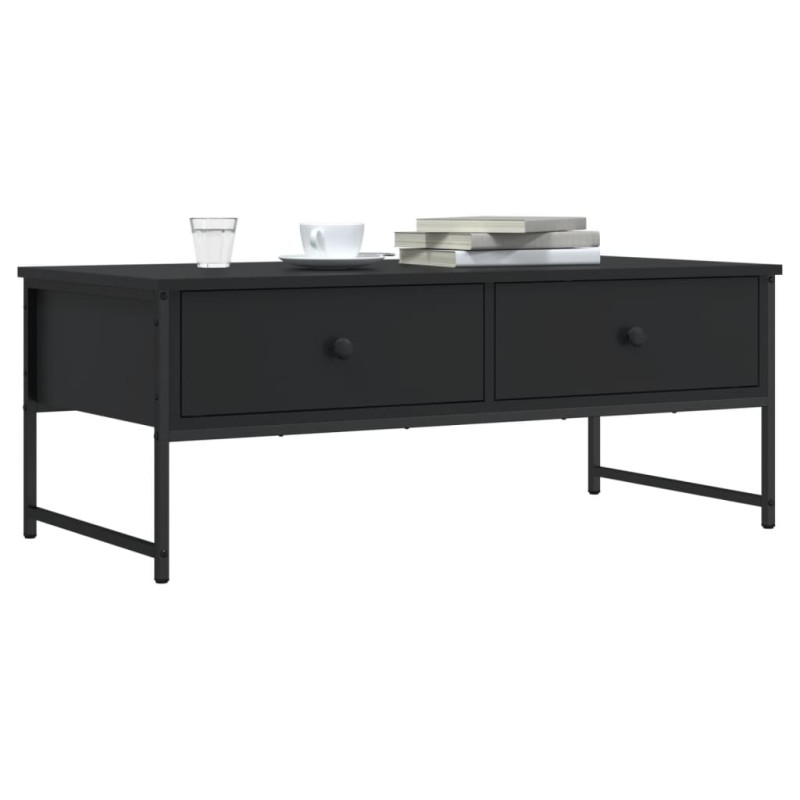 vidaXL Mesa de centro madera de ingeniería negro 101x49x39,5 cm vidaXL Mesa de centro madera de ingeniería negro 101x49x39,5 cm