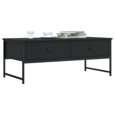 vidaXL Mesa de centro madera de ingeniería negro 101x49x39,5 cm