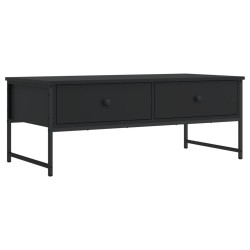 vidaXL Mesa de centro madera de ingeniería negro 101x49x39,5 cm