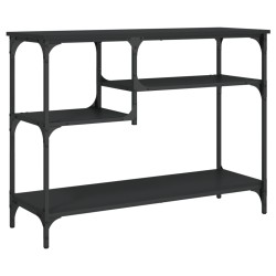 vidaXL Mesa consola con estantes negro 100x35x75 cm
