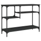 vidaXL Mesa consola con estantes negro 100x35x75 cm vidaXL Mesa consola con estantes negro 100x35x75 cm