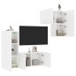 vidaXL Muebles de TV de pared 4 piezas madera de ingeniería blanco vidaXL Muebles de TV de pared 4 piezas madera de ingeniería blanco