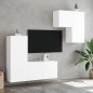 vidaXL Muebles de TV de pared 4 piezas madera de ingeniería blanco vidaXL Muebles de TV de pared 4 piezas madera de ingeniería blanco