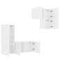 vidaXL Muebles de TV de pared 4 piezas madera de ingeniería blanco vidaXL Muebles de TV de pared 4 piezas madera de ingeniería blanco