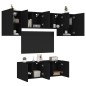 vidaXL Muebles de TV de pared 6 piezas madera de ingeniería negro vidaXL Muebles de TV de pared 6 piezas madera de ingeniería negro