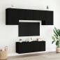 vidaXL Muebles de TV de pared 6 piezas madera de ingeniería negro vidaXL Muebles de TV de pared 6 piezas madera de ingeniería negro