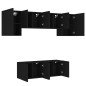 vidaXL Muebles de TV de pared 6 piezas madera de ingeniería negro vidaXL Muebles de TV de pared 6 piezas madera de ingeniería negro