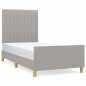 vidaXL Estructura de cama con cabecero de tela gris claro 80x200 cm vidaXL Estructura de cama con cabecero de tela gris claro 80x200 cm
