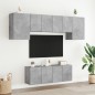 vidaXL Muebles de TV de pared 6 pzas madera ingeniería gris hormigón