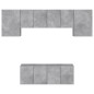 vidaXL Muebles de TV de pared 6 pzas madera ingeniería gris hormigón