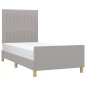 vidaXL Estructura de cama con cabecero de tela gris claro 80x200 cm vidaXL Estructura de cama con cabecero de tela gris claro 80x200 cm