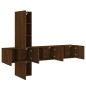 vidaXL Muebles de TV de pared 5 pzas madera de ingeniería marrón roble vidaXL Muebles de TV de pared 5 pzas madera de ingeniería marrón roble