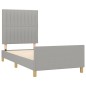 vidaXL Estructura de cama con cabecero de tela gris claro 80x200 cm vidaXL Estructura de cama con cabecero de tela gris claro 80x200 cm