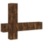 vidaXL Muebles de TV de pared 5 pzas madera ingeniería roble ahumado vidaXL Muebles de TV de pared 5 pzas madera ingeniería roble ahumado