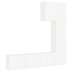 vidaXL Muebles de TV de pared 5 piezas madera de ingeniería blanco
