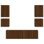 vidaXL Muebles de TV de pared 6 pzas madera de ingeniería marrón roble