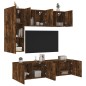 vidaXL Muebles de TV de pared 5 pzas madera ingeniería roble ahumado vidaXL Muebles de TV de pared 5 pzas madera ingeniería roble ahumado