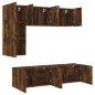 vidaXL Muebles de TV de pared 5 pzas madera ingeniería roble ahumado vidaXL Muebles de TV de pared 5 pzas madera ingeniería roble ahumado