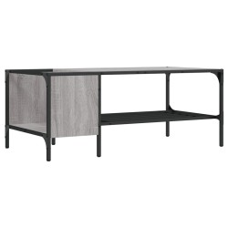 vidaXL Mesa centro estante madera ingeniería Sonoma gris 100x51x40 cm
